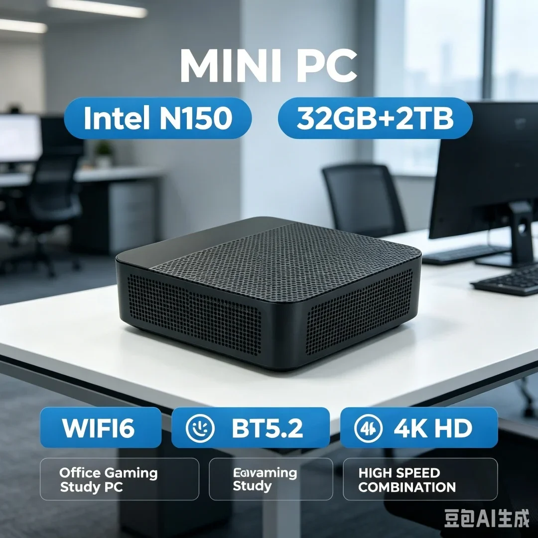 2026 Mini PC ComputerIntel Core N150 8GB16GB RAM 1TB 2TB M.2 SSD WiFi6 BT5.2 4K HD Portable Office Desktop Work PC