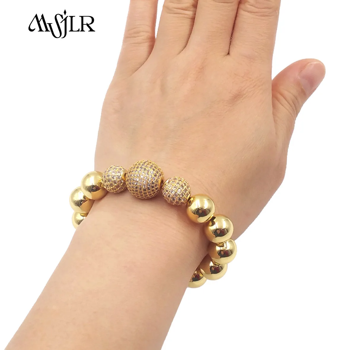 

MVB070 2024 Exquisite Fashion Retro Style Gold Plated Ball Beads Bracelet For Women Banquet Party Wear Hot Sale Jewelry