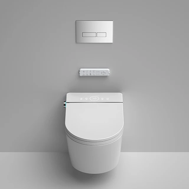 Bathroom Bidet Foot Sensor Auto Automatic Flush Intelligent Wc Complete Set Wall Hung Smart Toilet With Tank Smart Hanging Toile