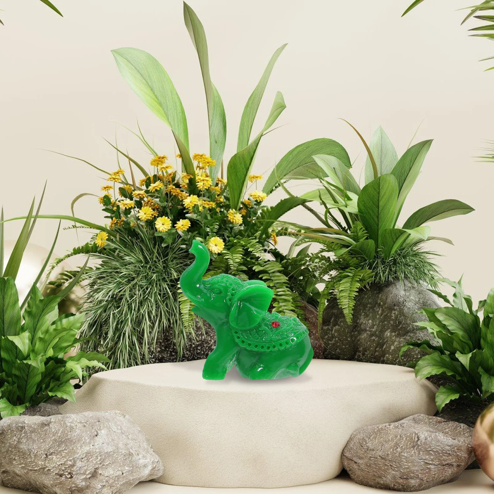 

6Pcs Small Resin Elephants Home Decor Figurines Lucky Symbol for Living Room Shelves Coffee Tables Feng Shui Gifts