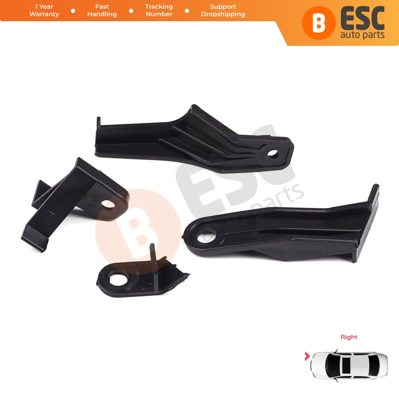 EHL506 Headlight Holder Mount Repair Bracket Tab Set Right Side for Toyota Corolla MK11 4-Door Sedan 2014-2016 8111002E60