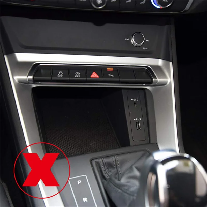 Gear Shift Cup Holder Panel Cover Trim Carbon Fiber For Q3 2019-2023 Center Console Interior Accessory