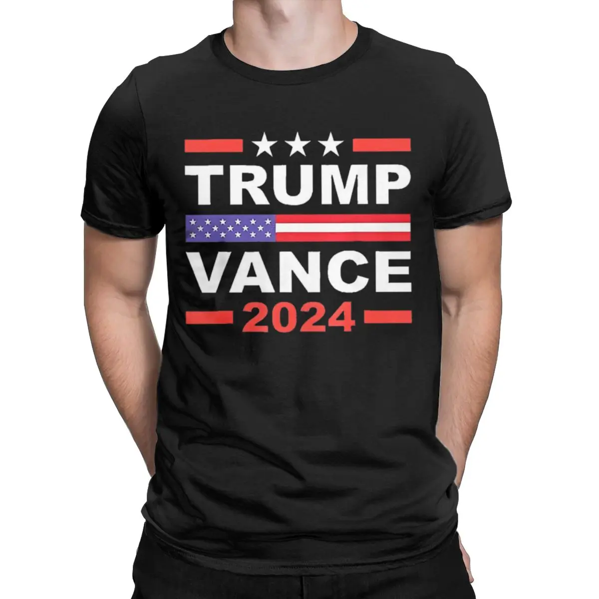 Donald Trump Vance 2024 T-Shirt Men President Election Funny Pure Cotton Tees O Neck Short Sleeve T Shirts Plus Size Clothes