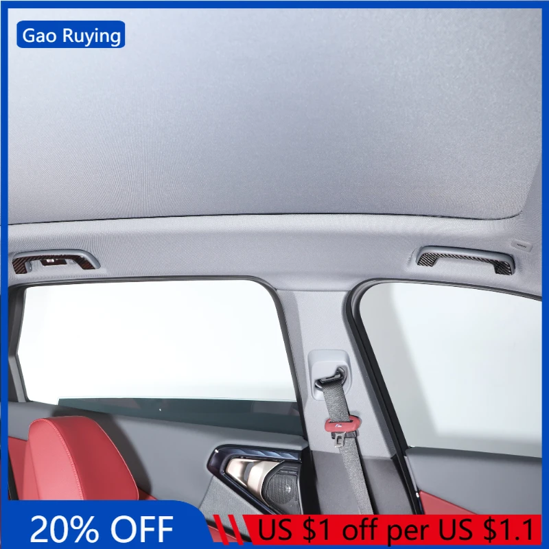 

Gao Ruying For BMW X3 G45 2025-2026 Soft Carbon Fiber Car Roof Handle Cover Trim Sticker Interior Car Accessories