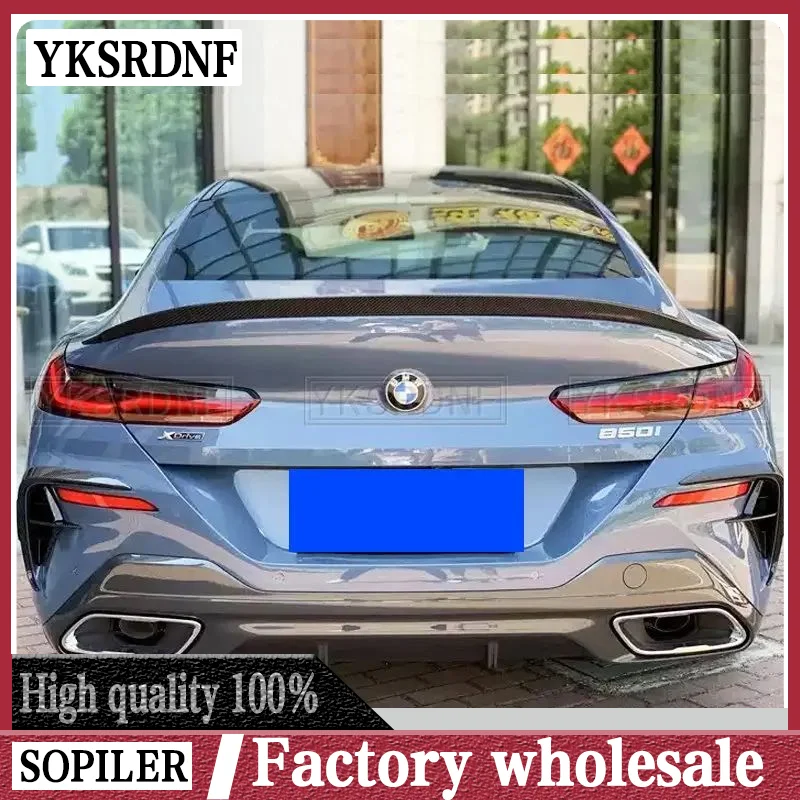 Car Styling Rear Trunk Spoiler Wing Lip For BMW 8 Series G16 4 Doors 2019 - UP 840i V Style Carbon Fiber Rear Trunk wings