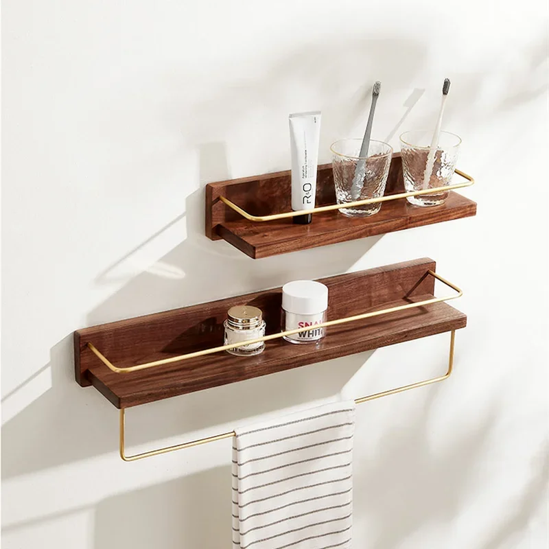 

Полка из орехового дерева, многофункциональная полка для хранения, полки для ванной комнаты, вешалка для полотенец, деревянная вешалка для полотенец, настенный органайзер, вешалка