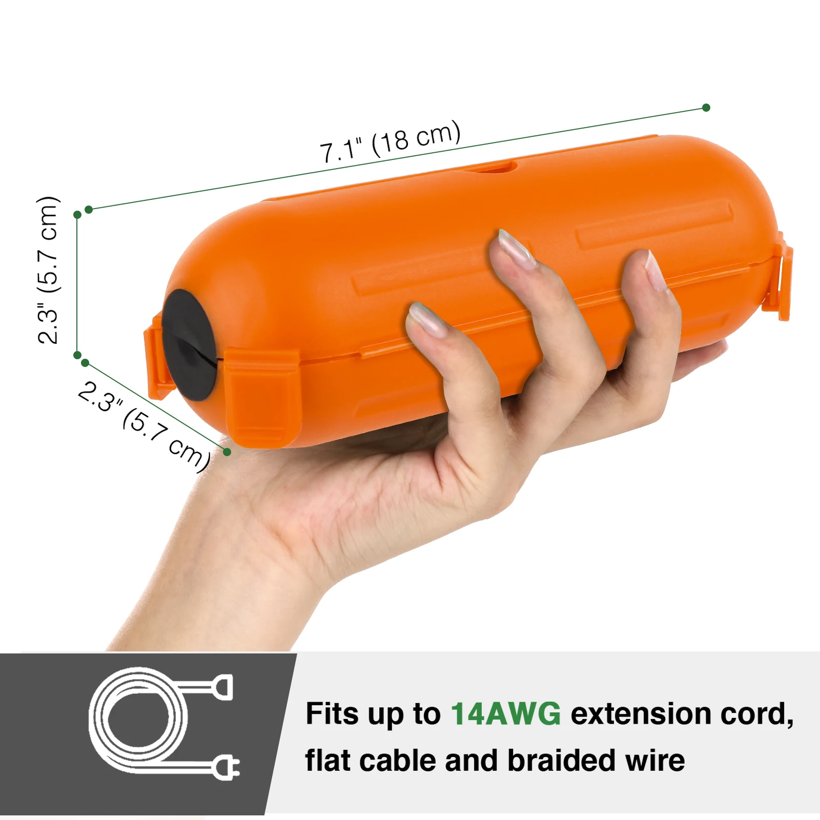 صندوق كهربائي مقاوم للطقس IP44 غطاء سلك تمديد مقاوم للماء لقابس أضواء زينة العطلات صندوق توصيل مقاوم للطقس #3