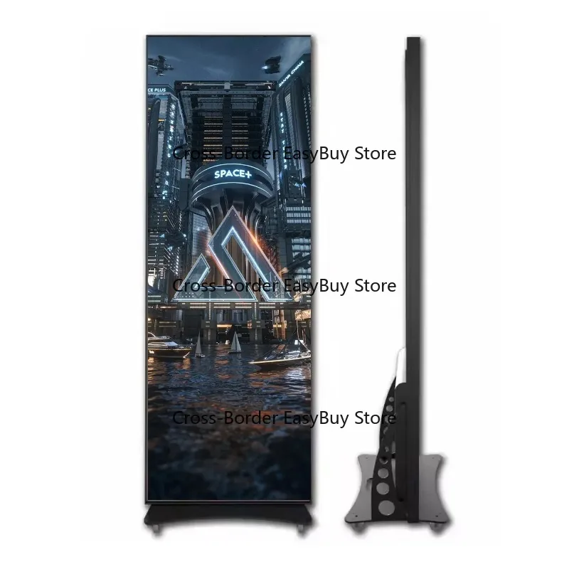 Portable LED Digital Advertising Poster Display P1.86 P2.5 Indoor Movable Wifi Controlled Commercial LED Poster Screen