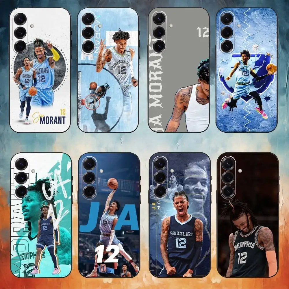 Funda de teléfono Basketball J-Ja Morant 12 para Samsung Galaxy A73,A72,A71,A70,A53,A52,A51, otras fundas negras suaves