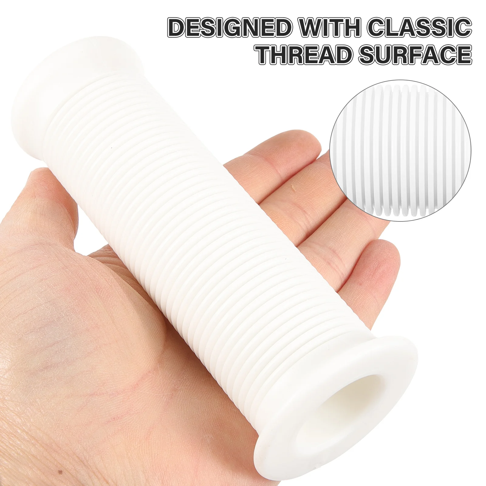 

1 Pair Motorcycle Rubber Handle Grips Vintage Thread Non-Slip Universal 25/28Mm White Tpu Bike Handlebar Covers Shock Absorbing