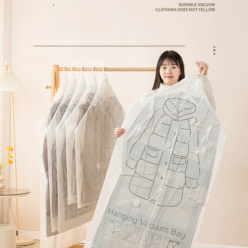 Household Hanging Vacuum Hanging Pocket Hook Vacuum Compression Bag Down Jacket Clothing Storage Bag Edge Pull Dust Bag