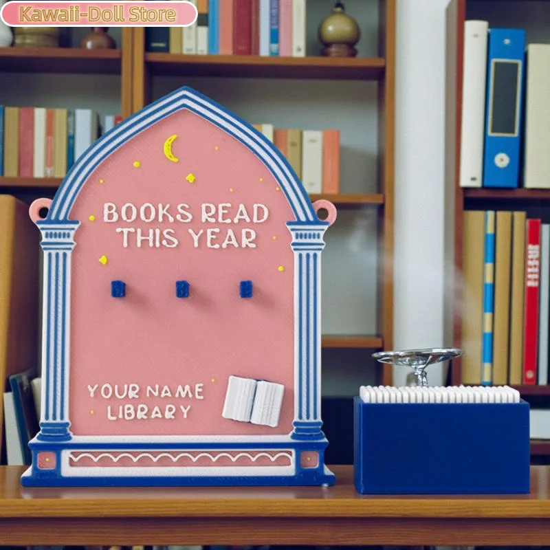 Drewniany licznik książek do czytania w tym roku, wyzwanie do czytania, tracker, dekoracja regałów, klub, klasa, prezenty noworoczne dla miłośników książek, rodzina.