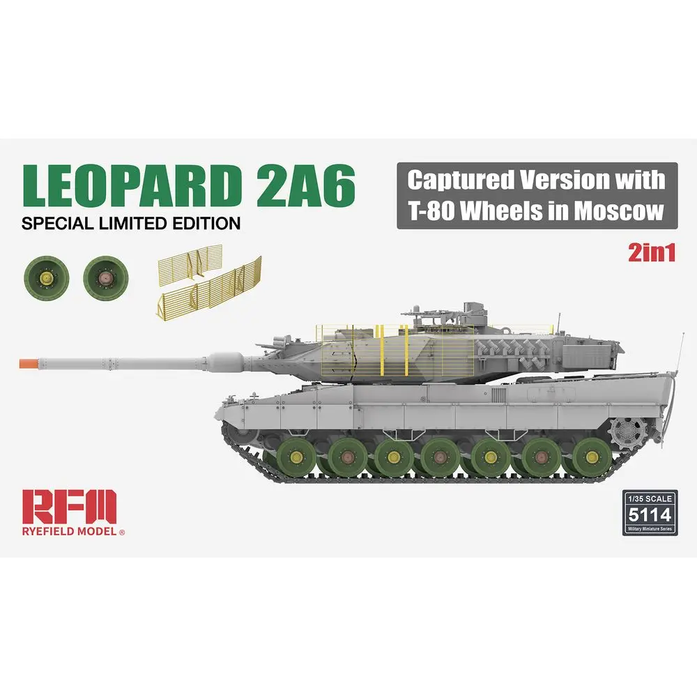 

RYEFIELD MODEL RFM RM-5114 1/35 Main Battle Tank Leopard 2A6 Captured Version - Scale Model Kit