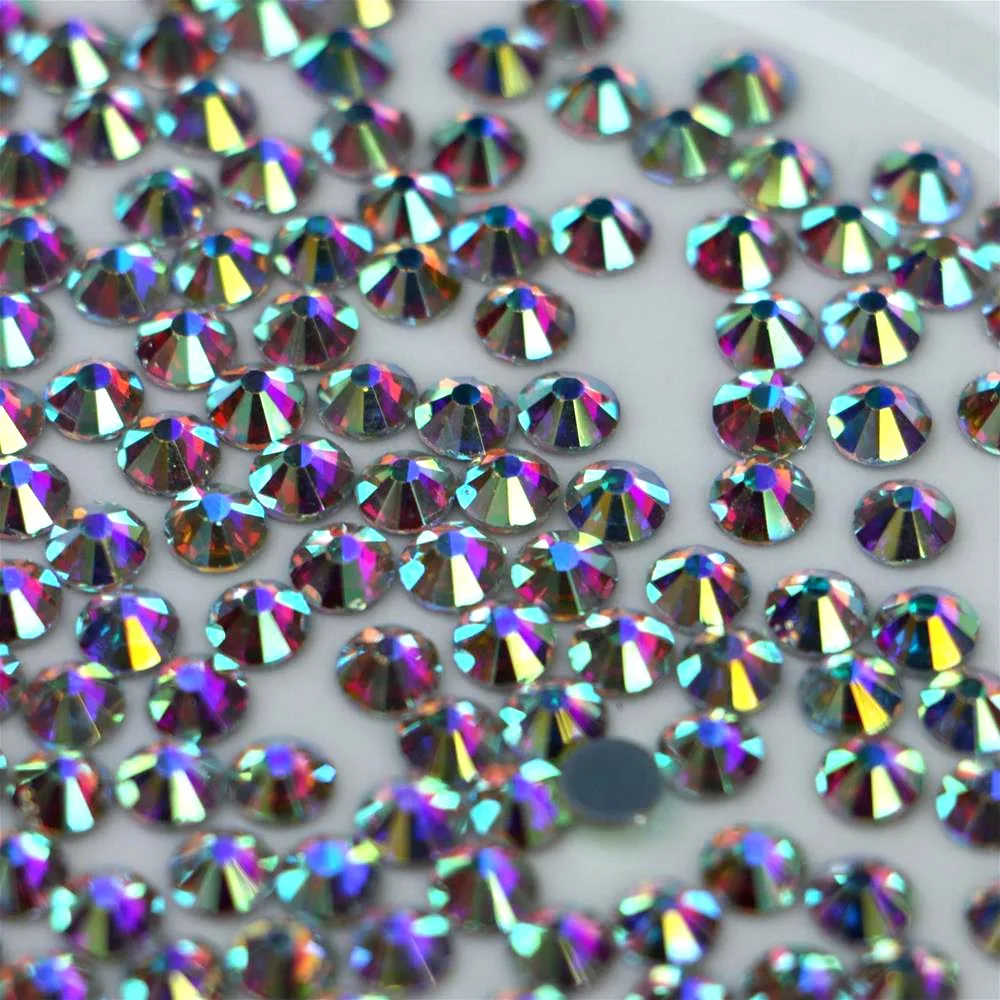 AAAAA Luxus Hotfix Strass Klar AB SS4 bis SS50 Gemischte Größen Glaskristalle Flache Rückseite Aufbügelbare Diamanten Hot Fix Strasssteine – Detail 5