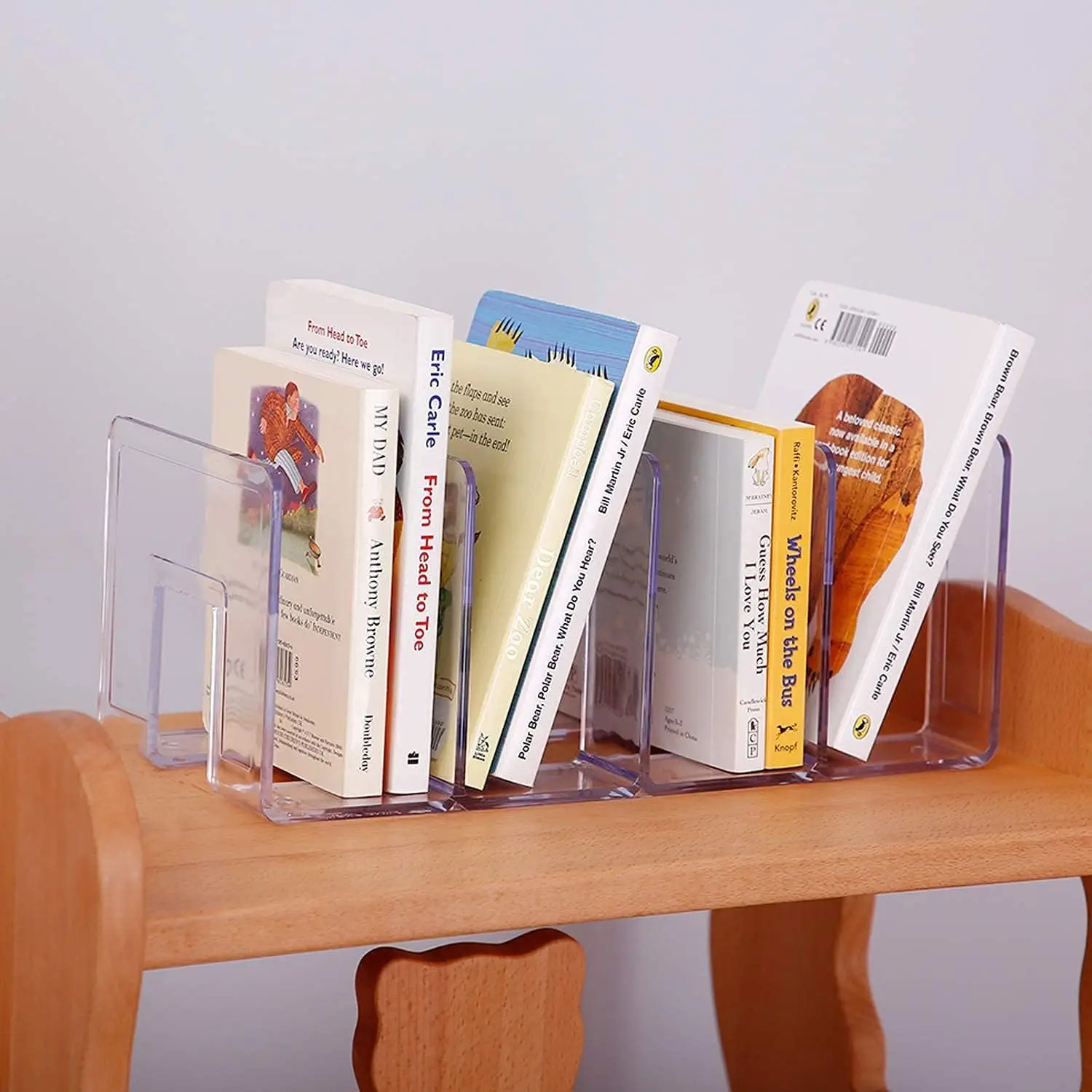 2pcs Clear Acrylic Desk File Sorter Purse/Handbag Organizer Clutch Divider Mesh Folder Office Supplies Stand Bookshelf