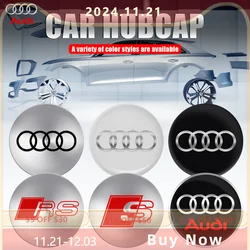 4pcs 56/60/65MM Car Wheel Center Covers Sticker Hub Caps For Audi A4 Q3 Q5 B7 B8 B9 A1 A3 8V 8P A6 C5 C6 C7 A5 A7 A8 Sline RS S
