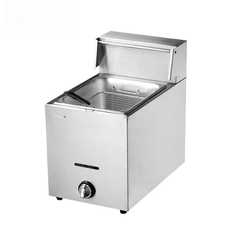 Stainless steel single cylinder double cylinder gas fryer liquefied gas fryer commercial desktop fried chicken stove