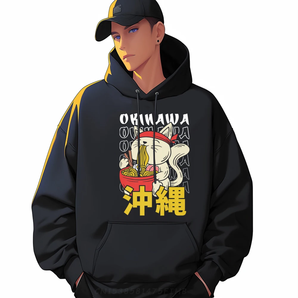 Präfektur Okinawa Ramen Katze Japan Designer Kleidung Männer Hochwertige Herren Pullover Charakter Pullover