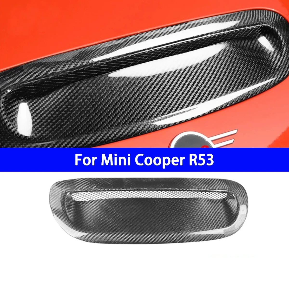 For MINI R53 Cooper S 2001-2006 Real Carbon Fiber Cover Cooling Hole Air Outlet &Grille&Tail Cover Moulding&Mirror Shell Housing