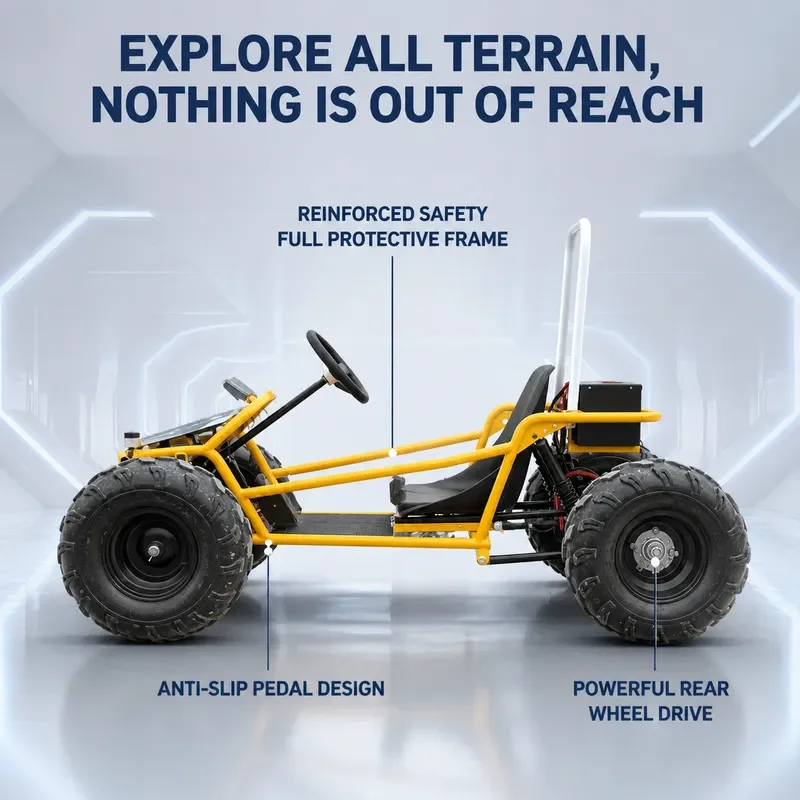 Parent Child Electric Off Road Kart Continuously Variable Speed Adult Four Wheel ATV Outdoor Mountain Go Kart