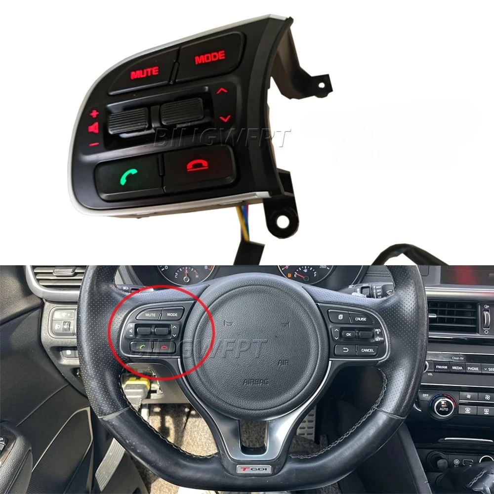 

Car Multifunction Steering Wheel Left Control Button Audio Volume MUTE MODE Bluetooth Phone Switch For kia K5 2016 2017 2018