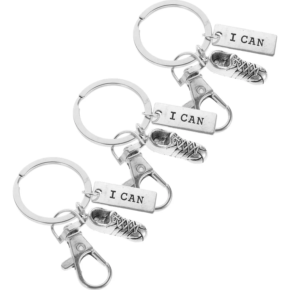 

Набор из 3 брелоков для ключей в виде кроссовок из цинкового сплава для спортсменов и любителей спорта, стильный и легкий аксессуар для ключей