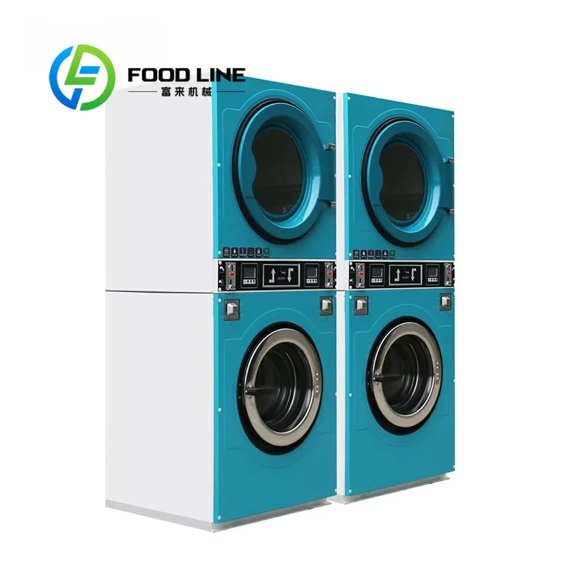 Hotel Laundry Machines 15kg 20kg Commercial Coin Operated Washer Dryer for Laundromat Business Use Customize