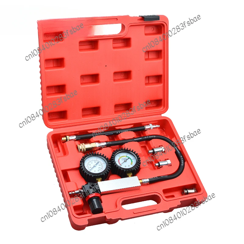 Automobile  Cylinder Leak Tester Compression Leakage Detector Kit Petrol Engine Gauge Tool Double Gauge System