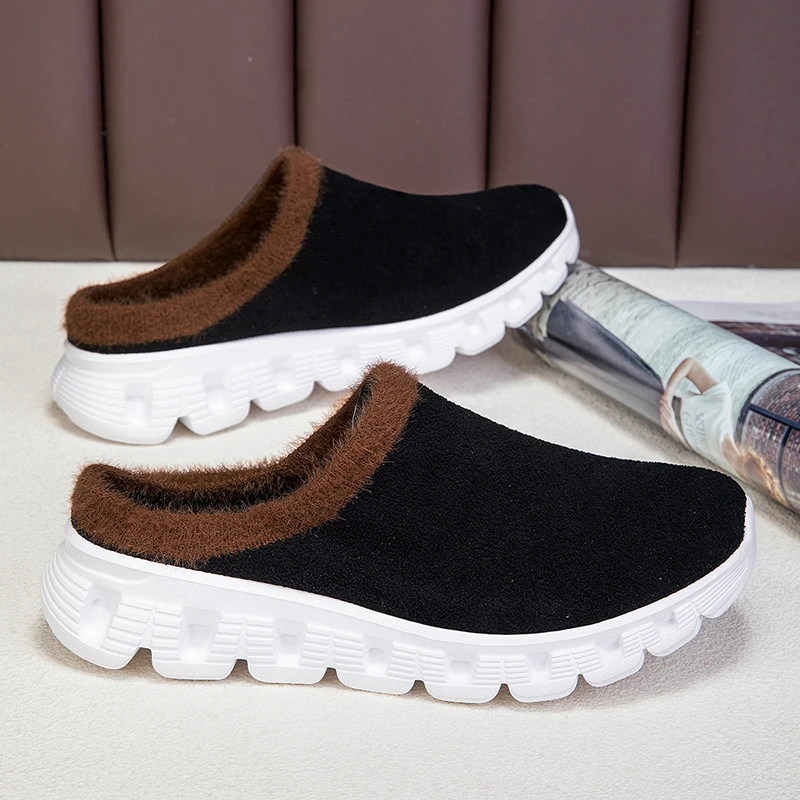 

Unisex Casual Shoes Plush Insulation Anti Slip Cotton Slippers Comfortable Breathable Soft Fashionable Winter New Walking Shoes