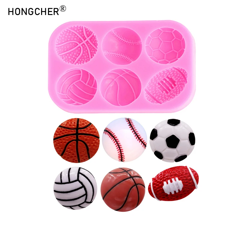 Sport-Set aus Kunstharzgussformen – Basketball, Fußball, Fußball – Komponenten, Zubehör für Bastelbegeisterte