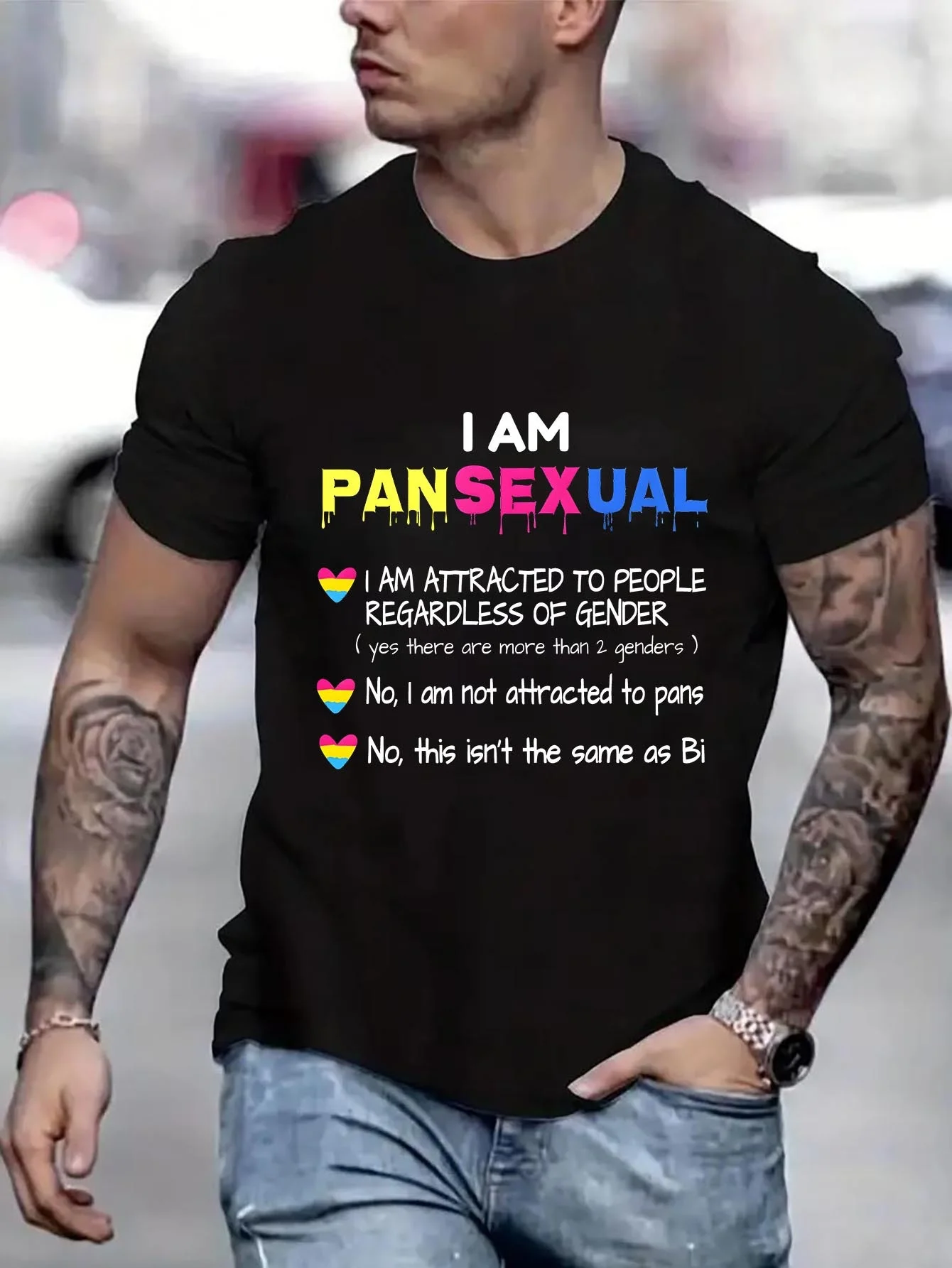 

Pansexual Pride Men Original Gifts Anime Clothes Men's Cropped Funny Ugus T-Shirts Printed T-Shirt B5023003