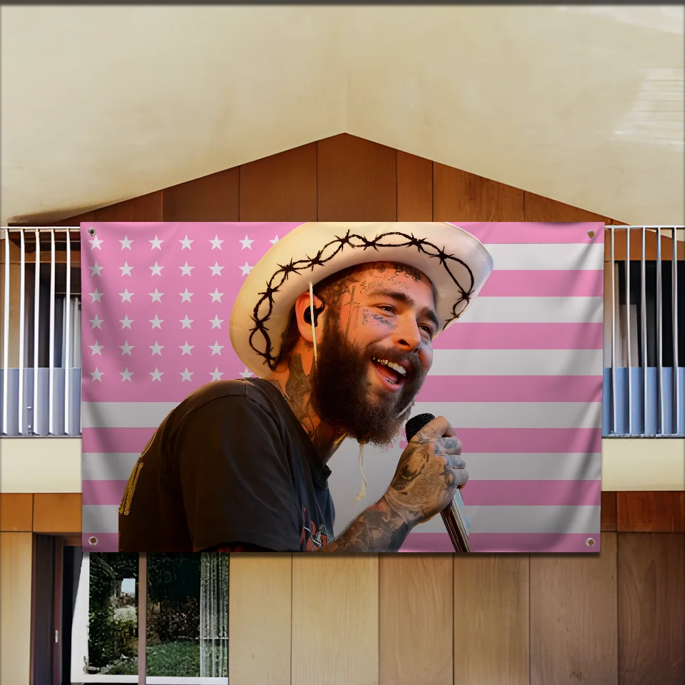 Rapper P-Post M-Malone Flag For Garden Flags Party Living Room Home Balcony Wall Decor Banner Bedroom Tapestry Outdoor