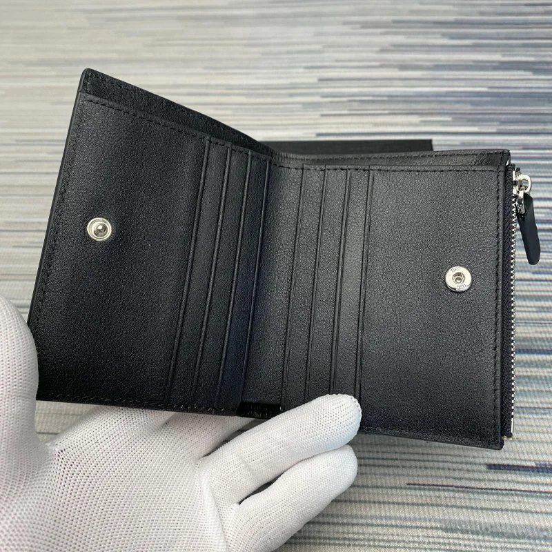 Luxury100% genuine leather Wallets for women woven Plaid Fashion credit card holder with short Money Clips Purse for man