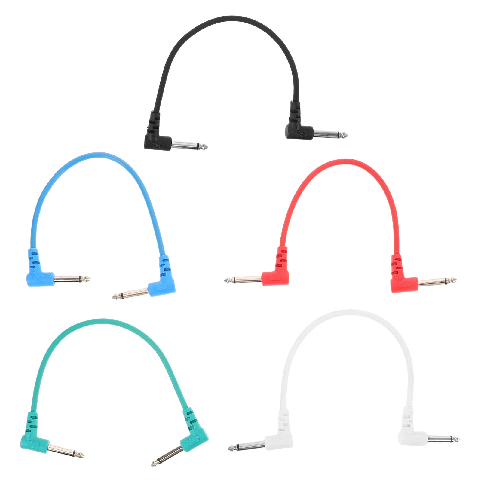Câbles de pédale d'effets de guitare, 30Cm, câble de raccordement plat pour configuration de pédalier, cordon Audio pour instrument haute fidélité à faible perte de signal, 5 pièces