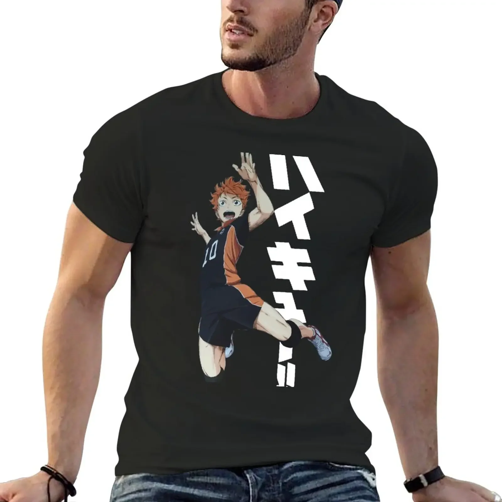 mens graphic Shoyo Hinata T-Shirt  manga vintage anime clothes oversized t shirt men clothing funny vintage graphic t shirts