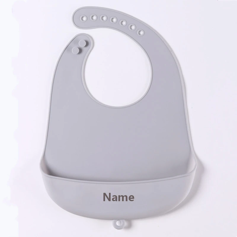 Silicone Bib Baby Drool Catcher with Free Name Engraving Creative Gifts Customized for Boys and Girls