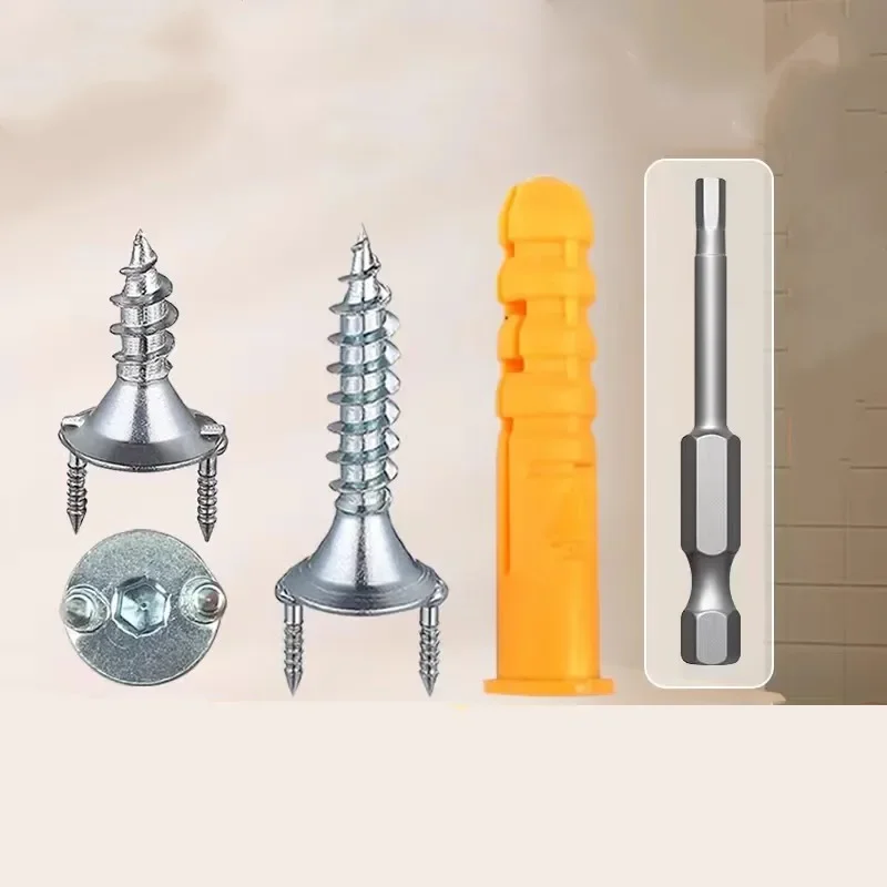 50PCS Seamless Self-tapping Nails Double-Headed Screw Solid Wood Baseboard Seamless Nails Foot Line Special Security Screws