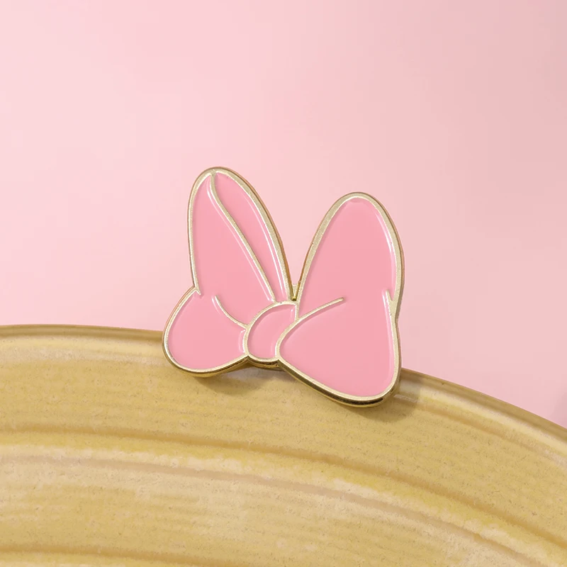 Cute Pink Bow Enamel Pins Clothes Shirt Metal Decorative Brooches Backpack Lapel Badge Jewelry Accessories Gift for Friends view 5