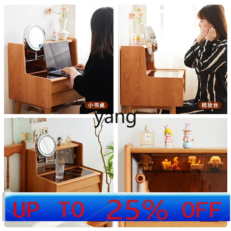

cx solid wood dresser narrow retro medieval cherry wood makeup table bedside table integrated