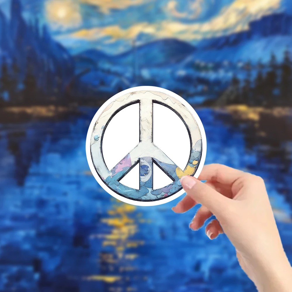 54 Stück Bohemian Peace Symbol Sticker Collection – Bunte Hippie-Kunstaufkleber für Handyhülle, Skateboard und Boho-Raumdekoration