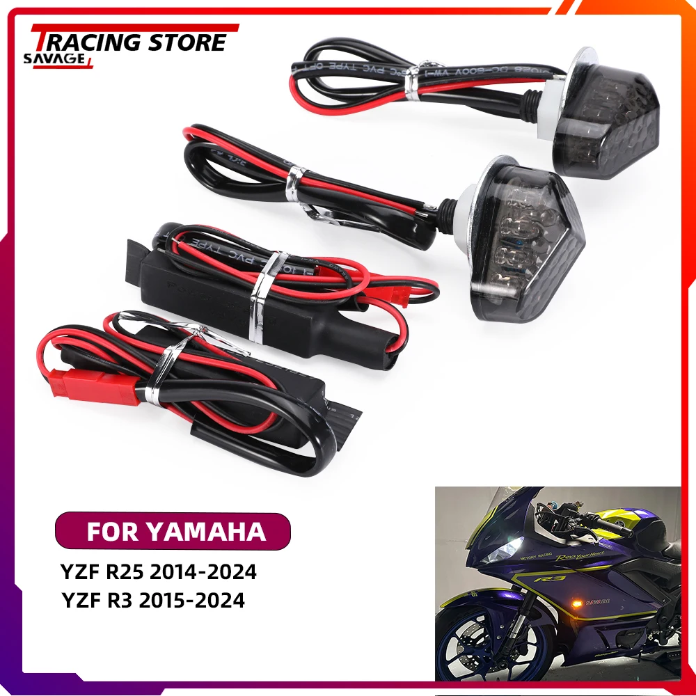 

For Yamaha YZFR25 YZFR3 Motorycle Front LED Turn Signal Light Indicator Lamp with Resistors YZF R25 YZF R3 YZF R25 R3 Flashlight