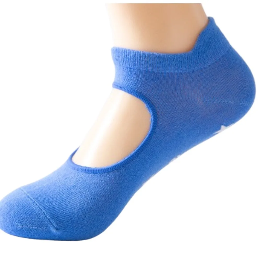 1 Pair Exposed Instep Silicone Pilates Sock Cotton Non-Slip Backless Yoga Socks Breathable Elasticity Grip Sock Women