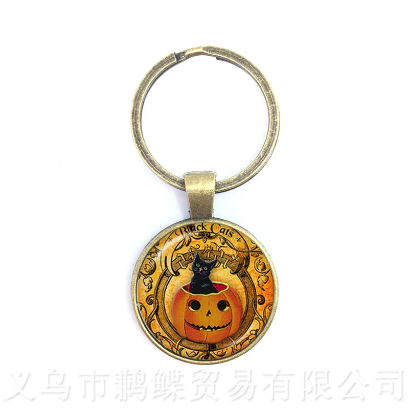 Fortune Cat Keychains 25mm Round Glass Dome Cat Pattern Series Keyring Cat Lover Creative Gift Can Customize Your Beloved Pet