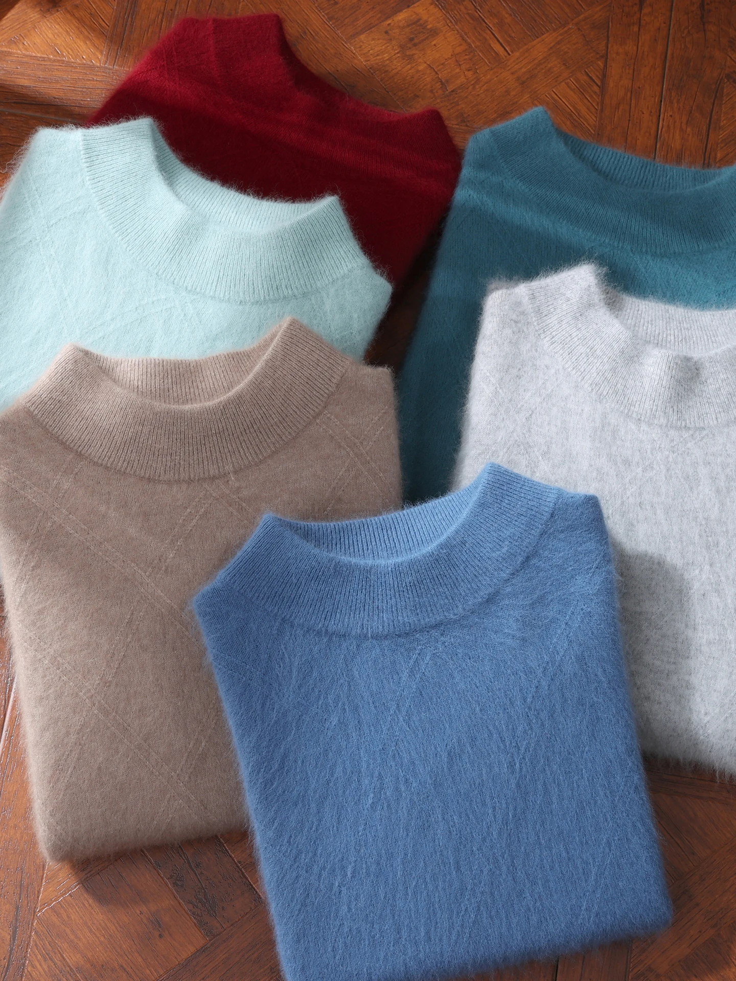 

Classic Men's 100% Mink Cashmere Sweaters Solid Color O-Neck Casual Knitted Pullovers Winter Men Long Sleeve Warm Knit Jumper