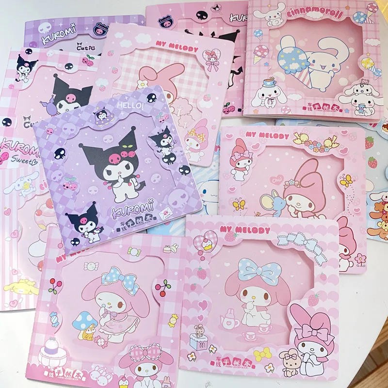 Cartoon Sanrio Notebook Cinnamoroll Accessories Cute Beauty Kawaii Anime Skeleton Student Diary Handbook Toys for Girls Gift