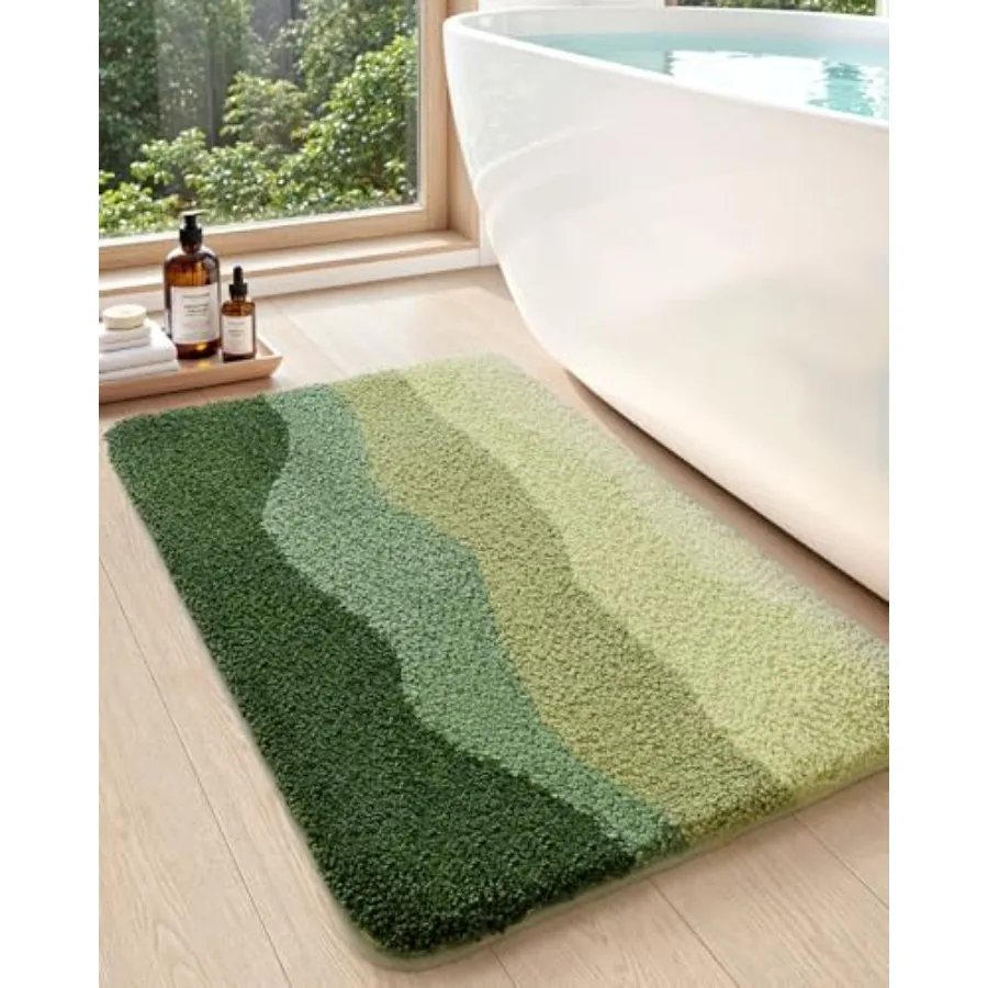 

Bathroom Rugs Non Slip, 24x36 Washable Microfiber Bath Mat Quick Dry, Absorbent Ultra Soft Natural Mountains Bathmat for Shower