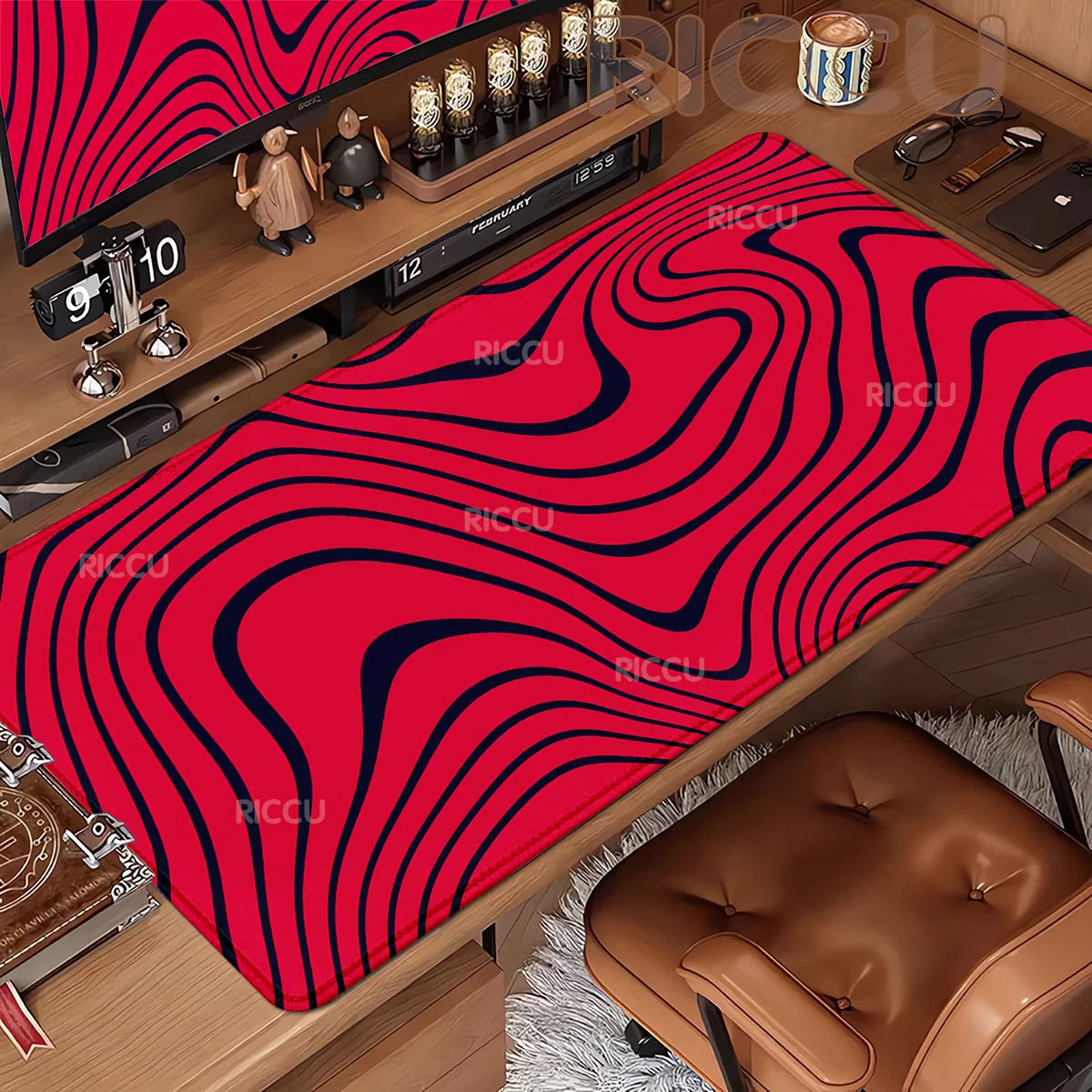 

Modern Abstract ripple Red Design Mouse pad Desk Mat With Pad Gaming Accessories Prime Gaming XXL Keyboard Pad PC peripherals
