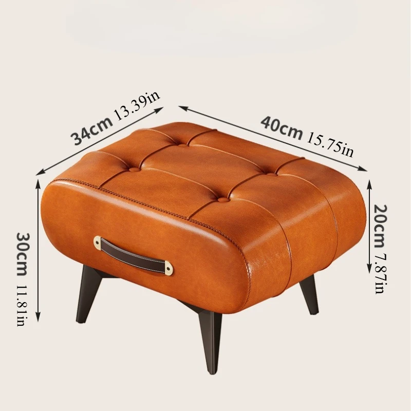 Foldable Foot Stool Extra Thick PU Leather & High-Density Foam, Portable Ottoman for Living Room/Bedroom/Office, Non-Slip Base image 5