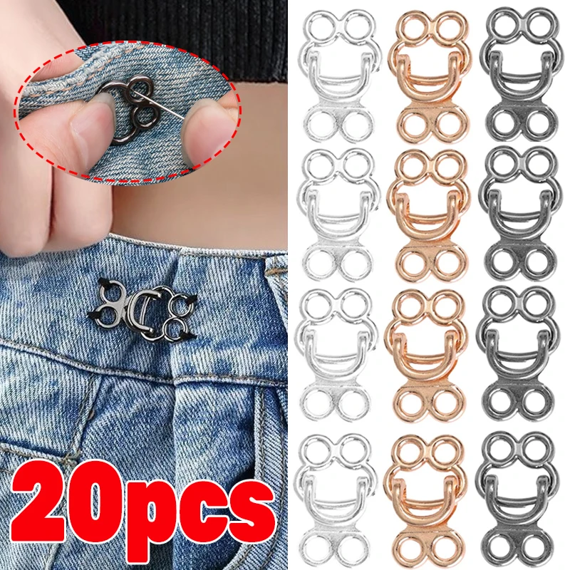 Adjustable Sewing Waist Buttons Detachable DIY Fasteners Hook Trousers Jeans Handmake Women Men Clothing Shorten Accessories