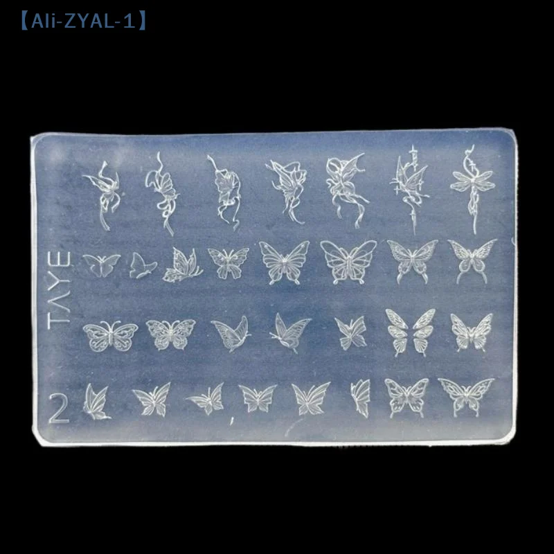 【ZYAL-1】فراشة زهرة ثلاثية الأبعاد سيليكون مسمار الفن العفن لتقوم بها بنفسك إطار زهرة خمر تصميم الأزهار أدوات مانيكير الإغاثة شفافة